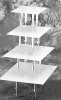 Cake stand, square, 4 floors