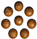 Chocolate mould, pralines 7 g, 8 different motivs